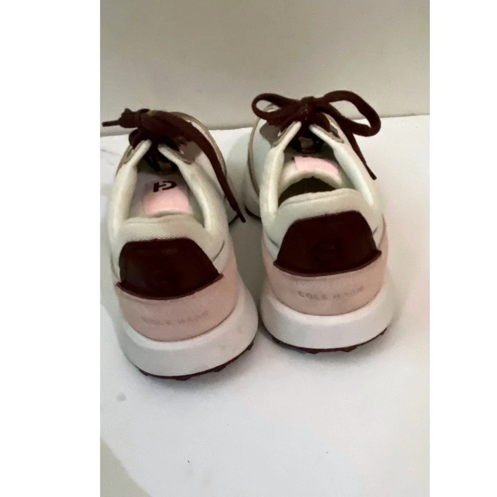 Cole Haan meadow runner White Bronze Pink Metallic Sneakers Sz 8